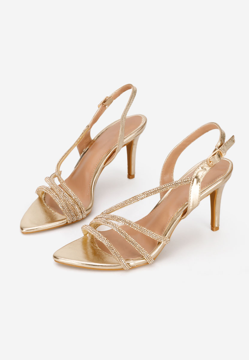 Złote eleganckie sandały Sorinia