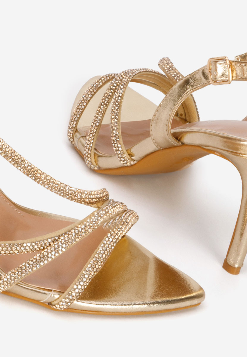 Złote eleganckie sandały Sorinia