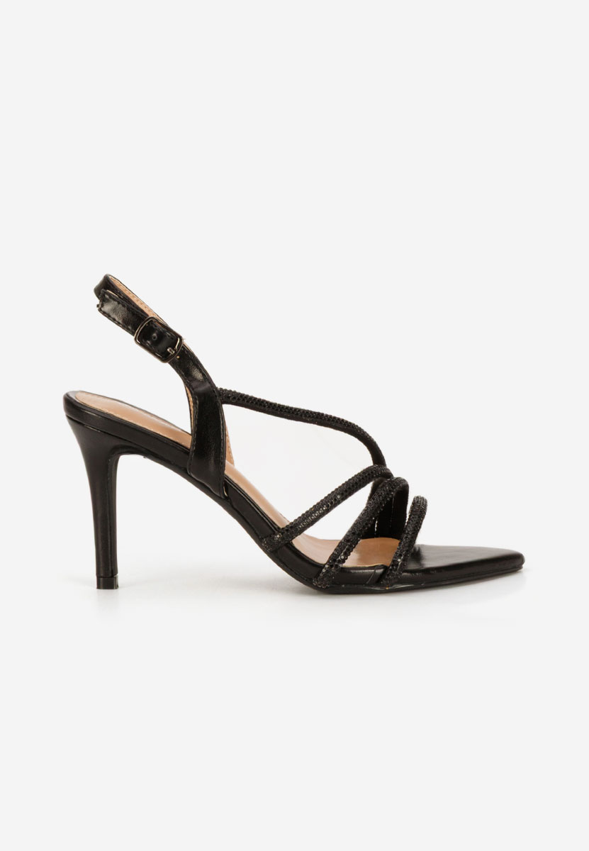 Czarne eleganckie sandały Sorinia