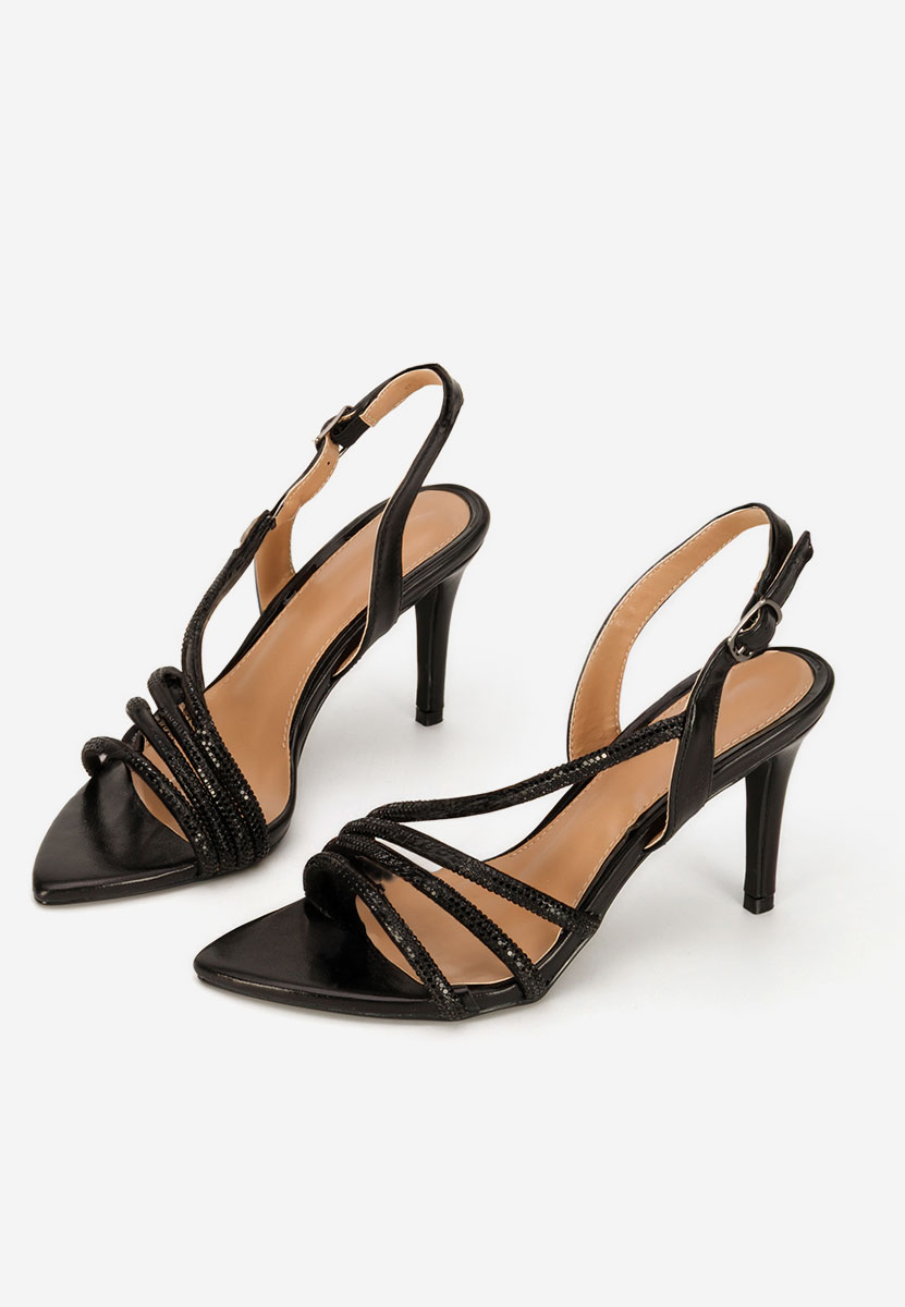 Czarne eleganckie sandały Sorinia