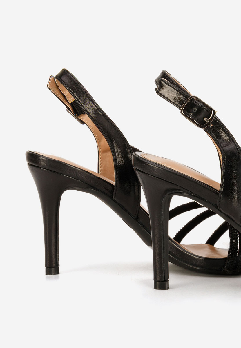 Czarne eleganckie sandały Sorinia