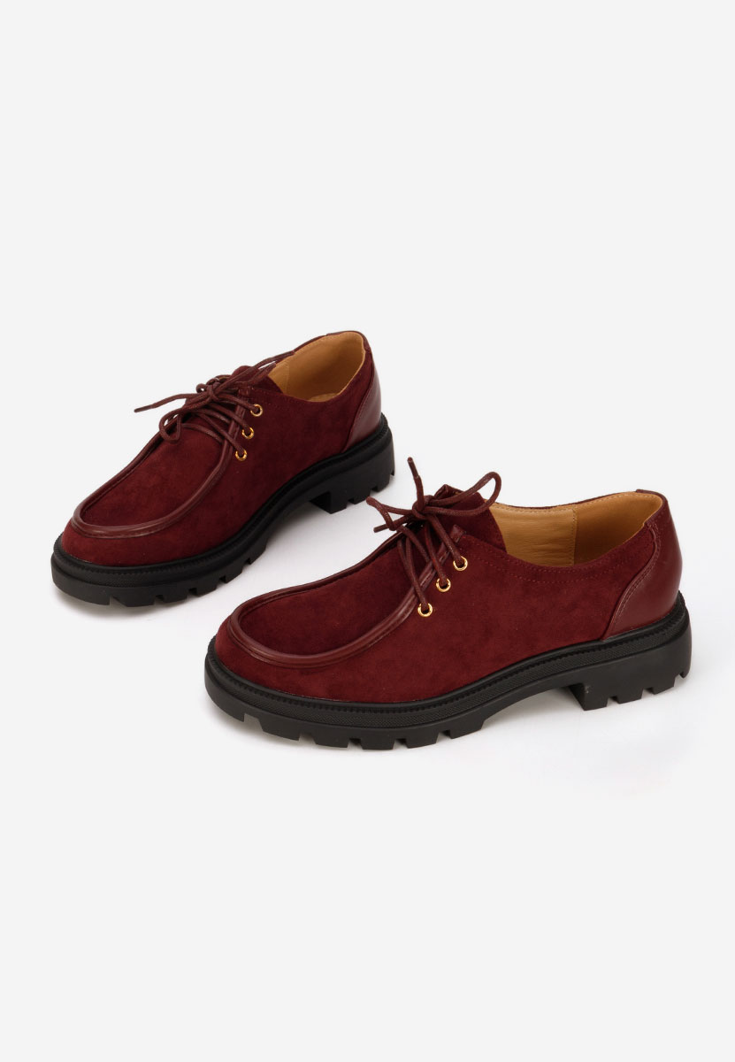 Bordowe półbuty damskie Seliora