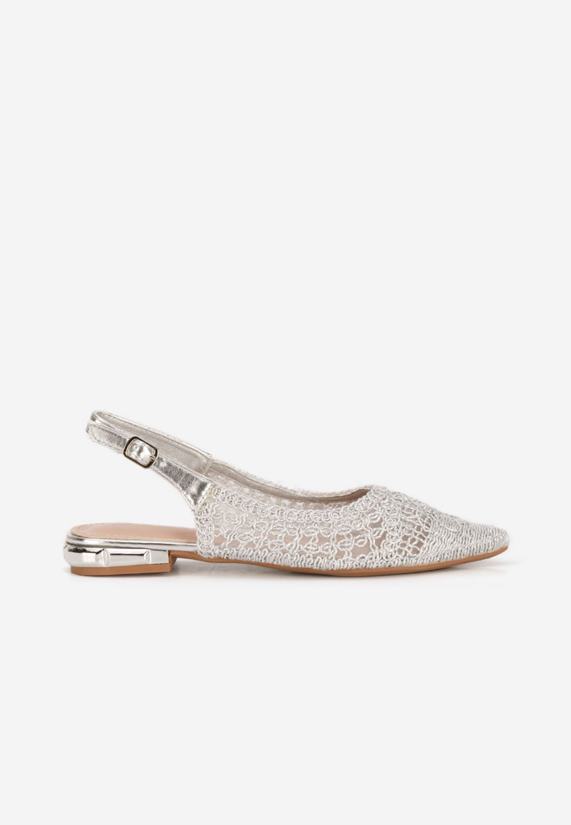 Srebrne baleriny damskie Kapia