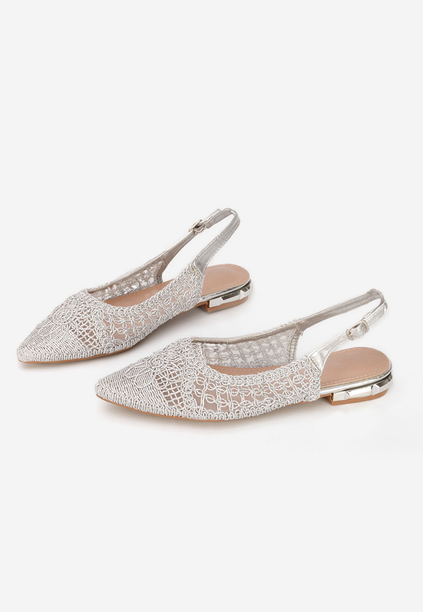 Srebrne baleriny damskie Kapia