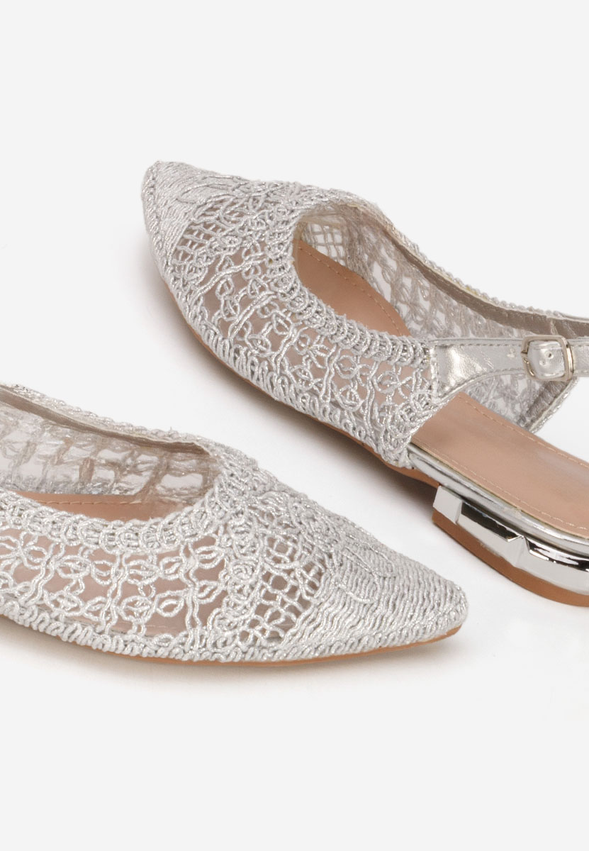 Srebrne baleriny damskie Kapia