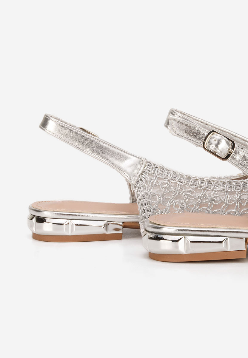 Srebrne baleriny damskie Kapia