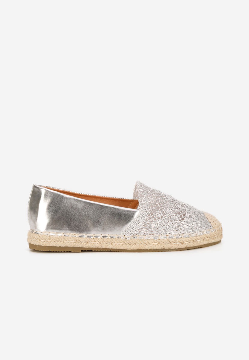 Srebrne espadryle damskie Thaisa