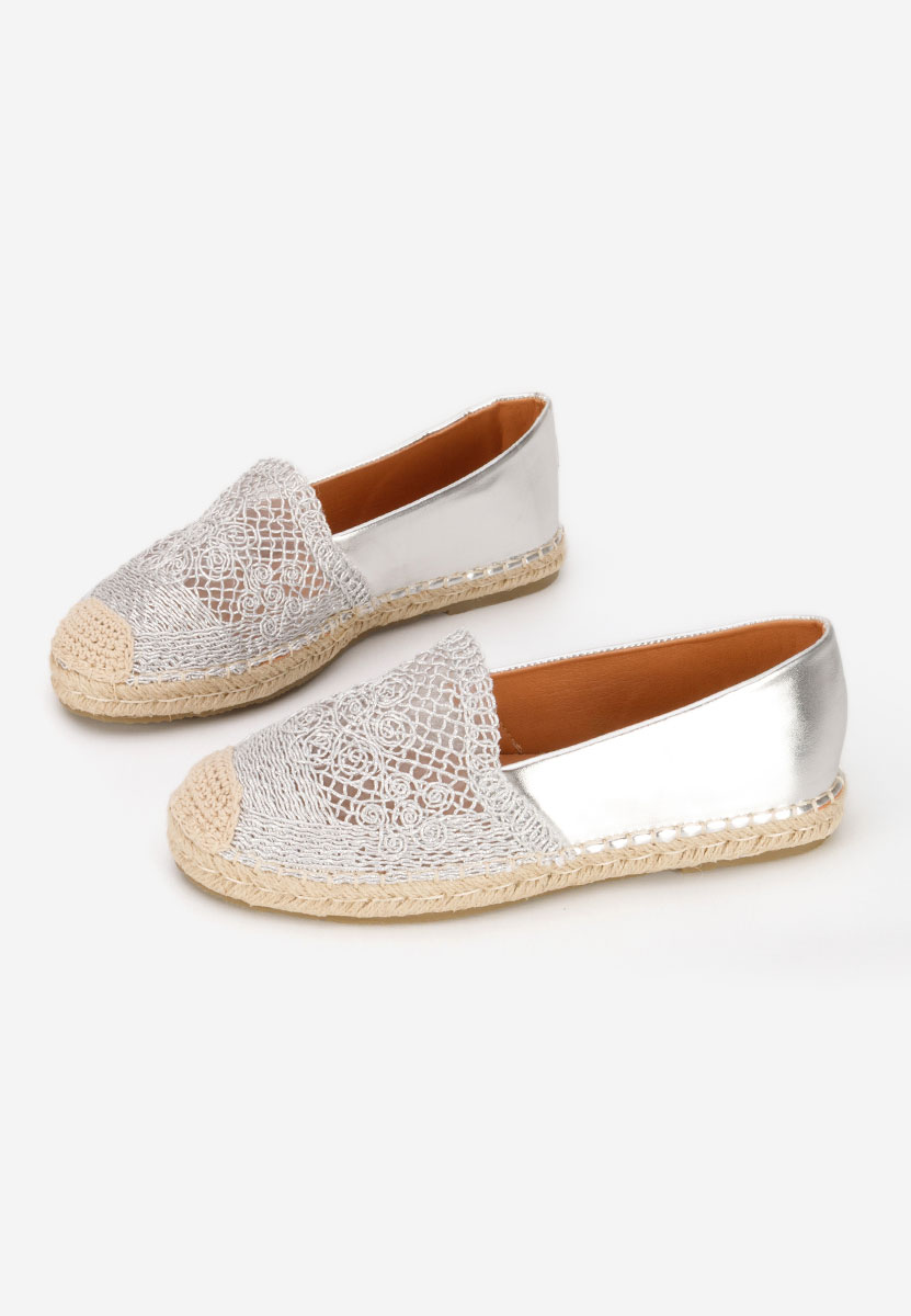 Srebrne espadryle damskie Thaisa