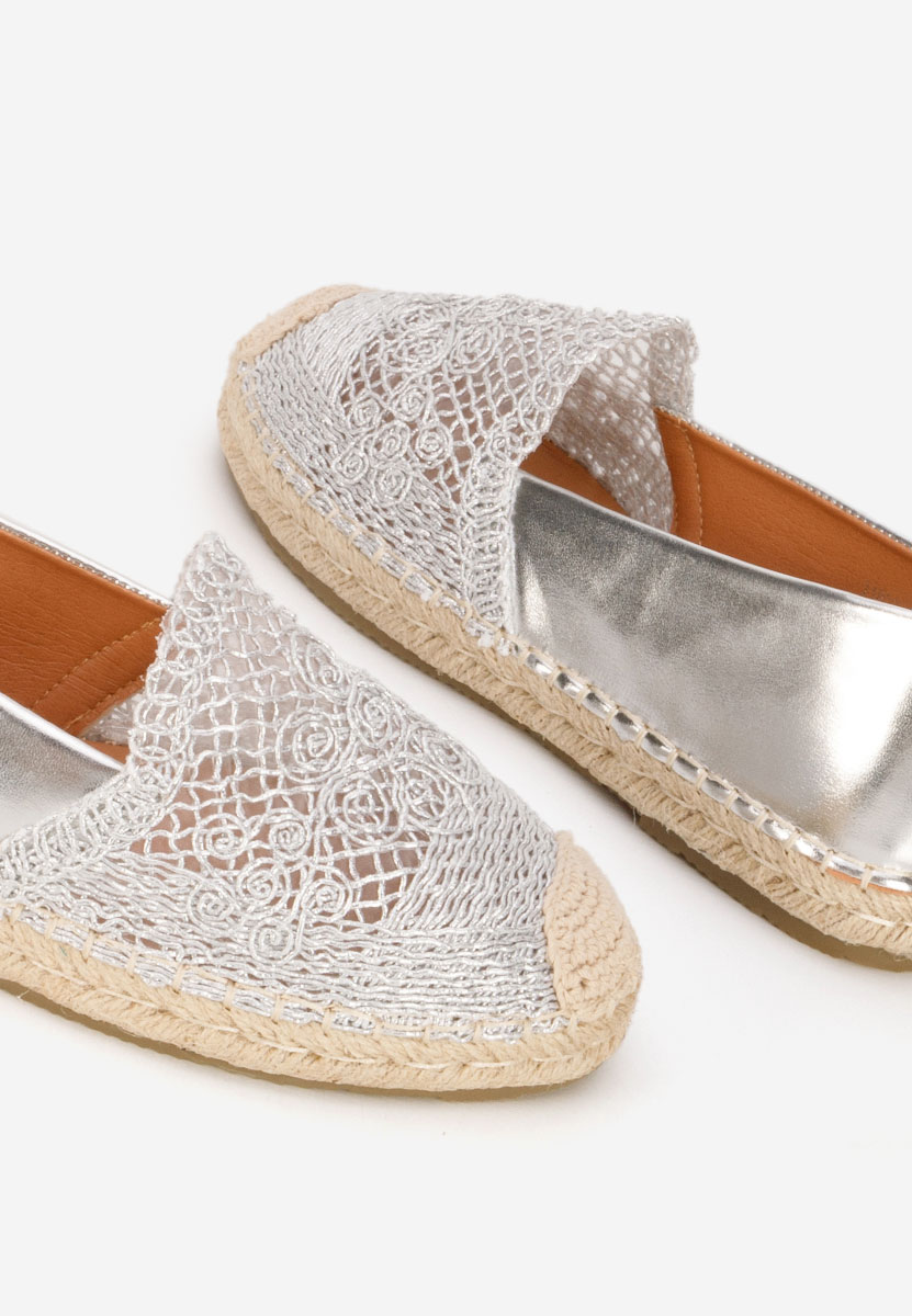 Srebrne espadryle damskie Thaisa