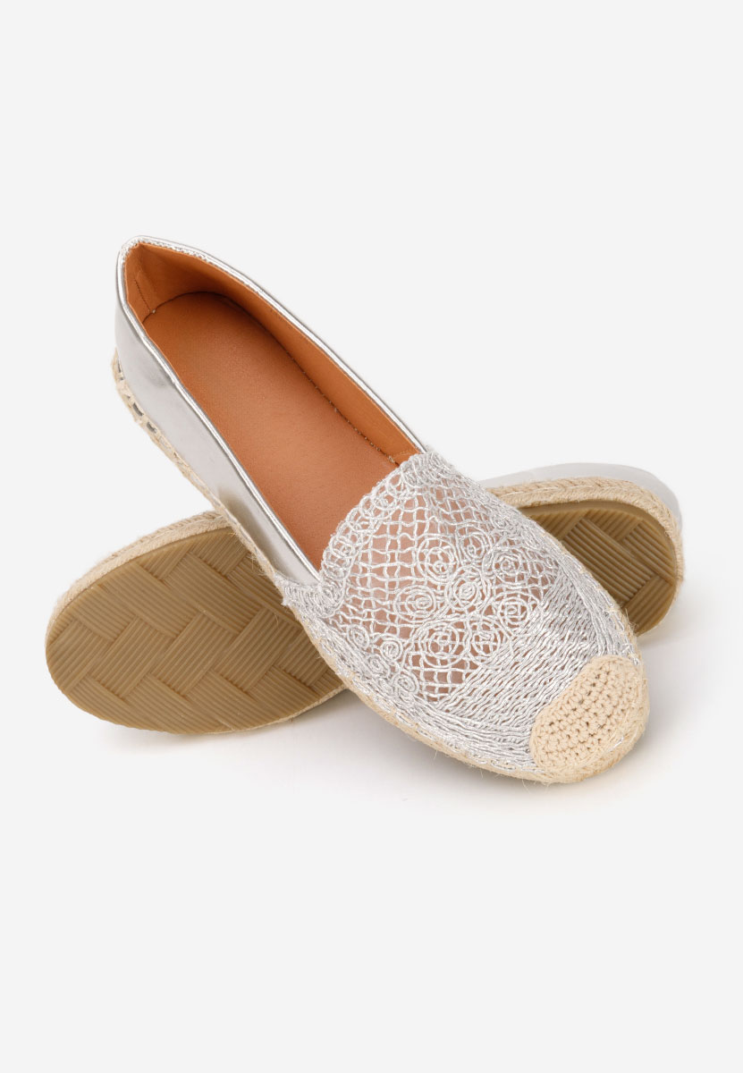 Srebrne espadryle damskie Thaisa