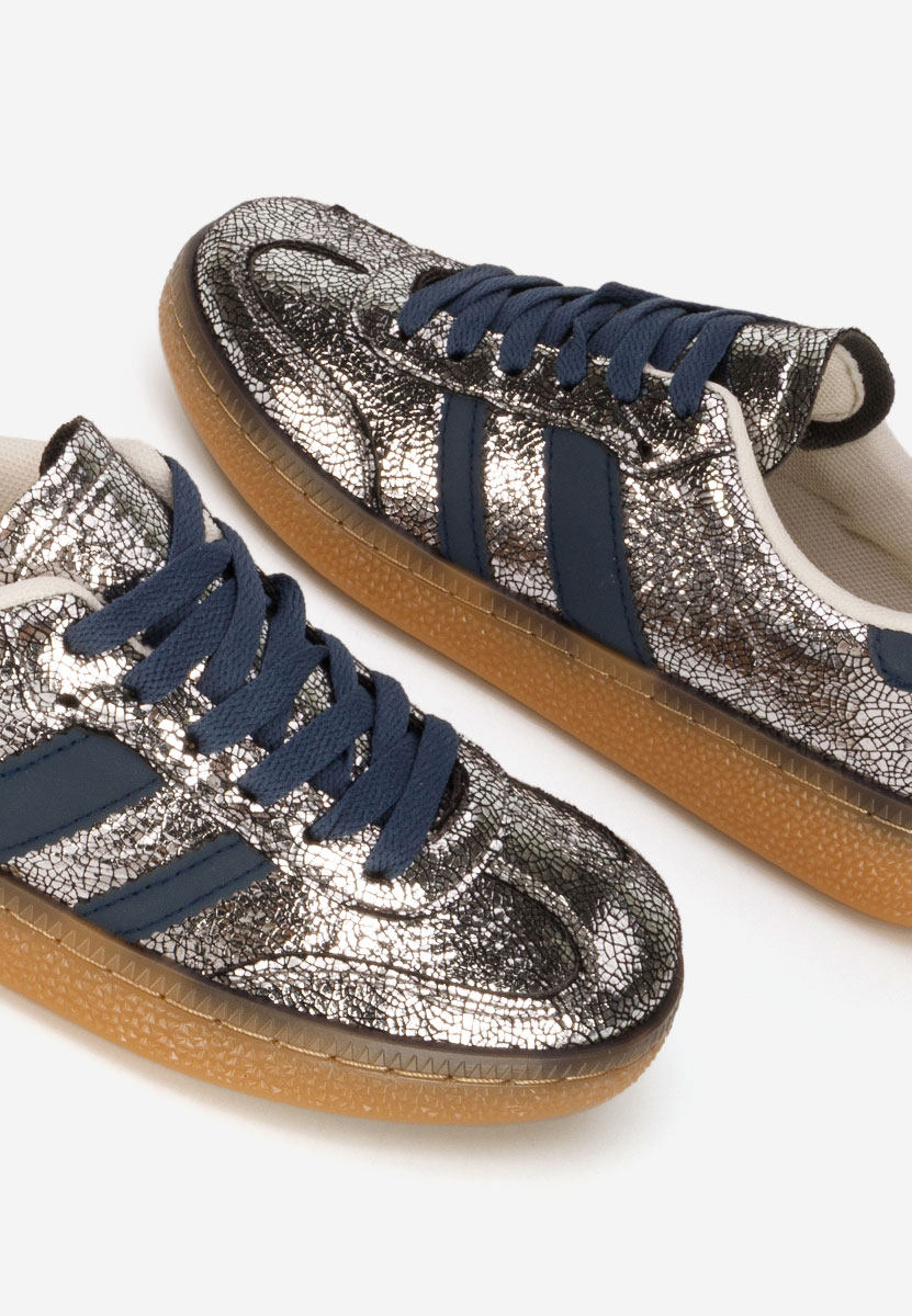 Srebrne sneakersy damskie Azurea
