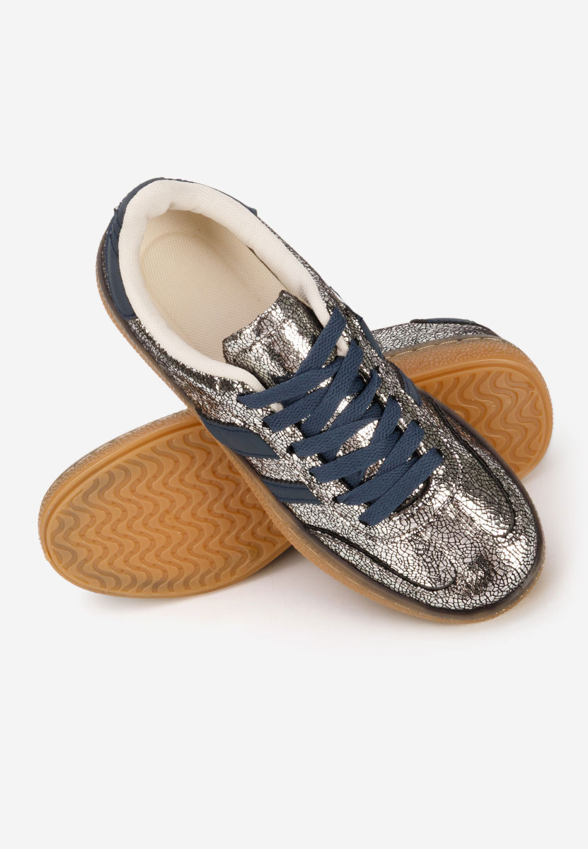 Srebrne sneakersy damskie Azurea
