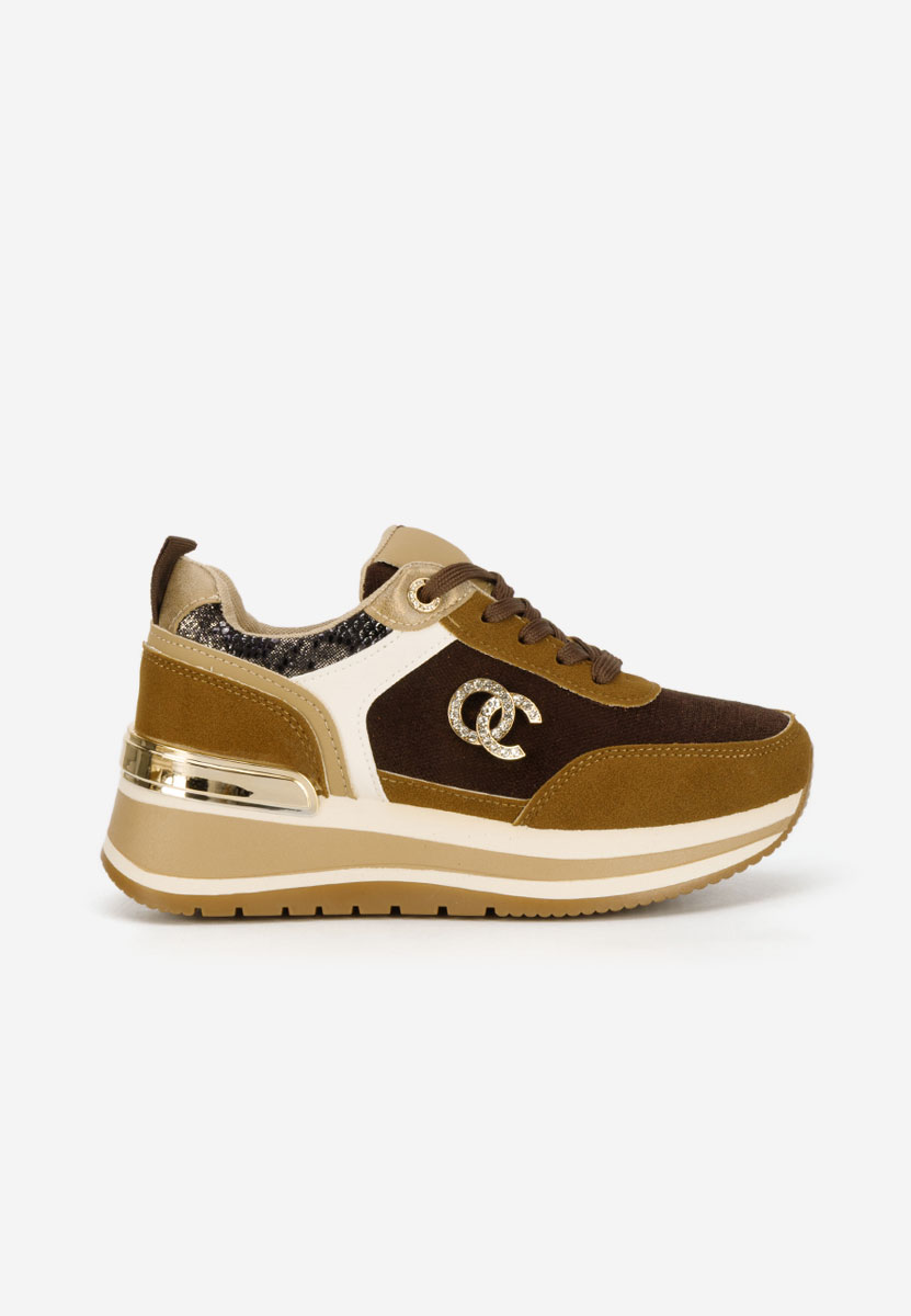 Brązowe sneakersy na platformie Liliza