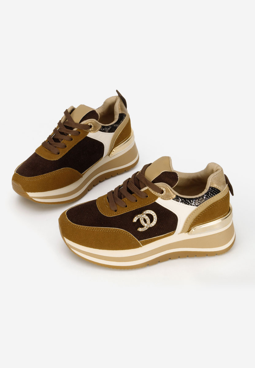 Brązowe sneakersy na platformie Liliza