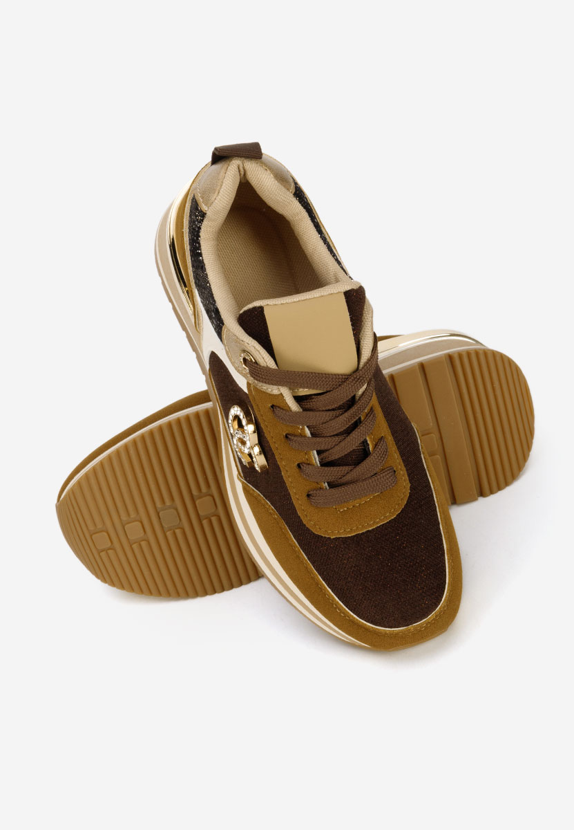 Brązowe sneakersy na platformie Liliza