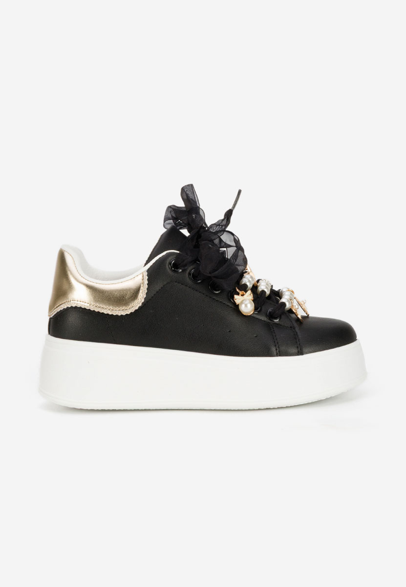 Czarne sneakersy na platformie Cellia
