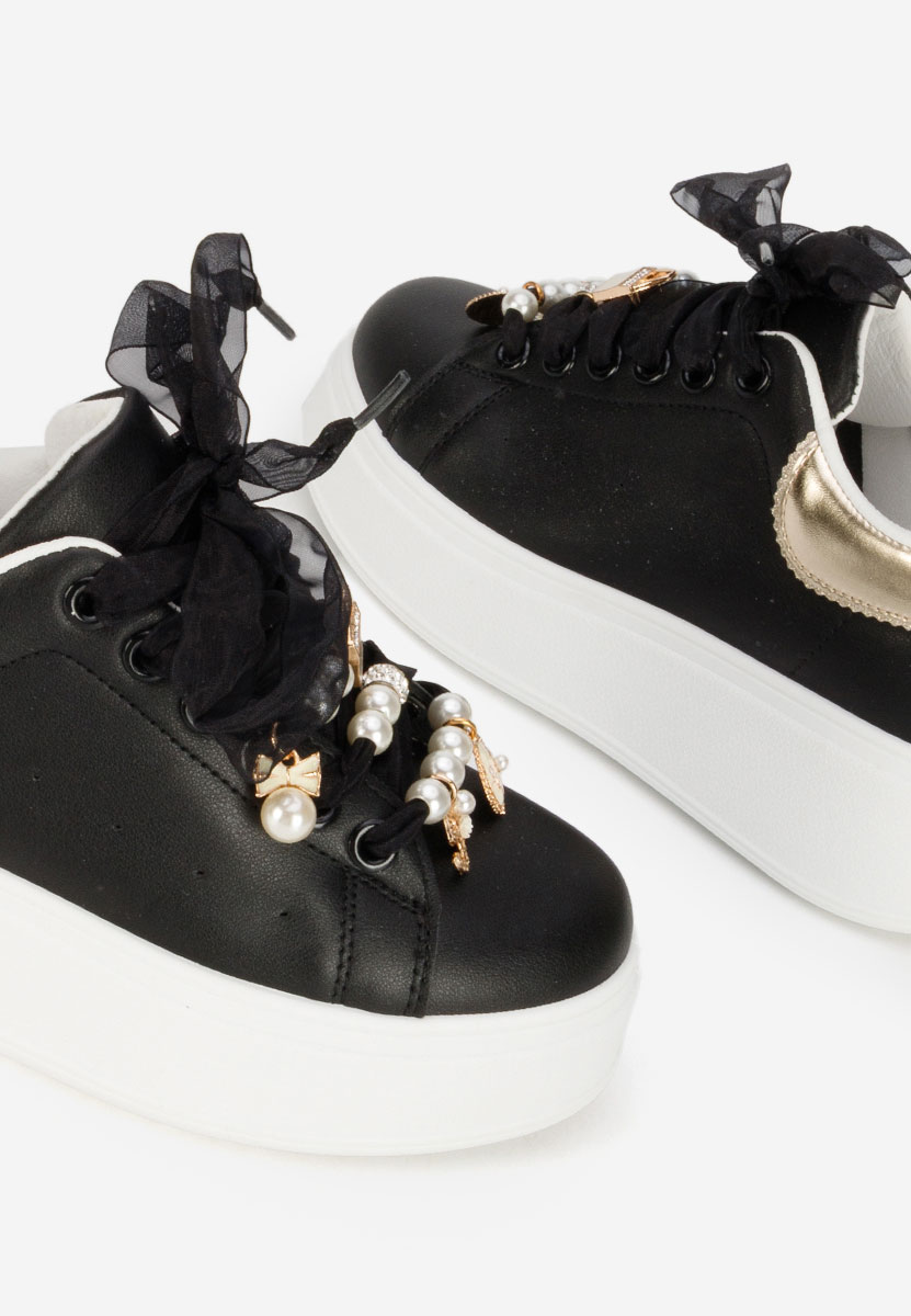 Czarne sneakersy na platformie Cellia