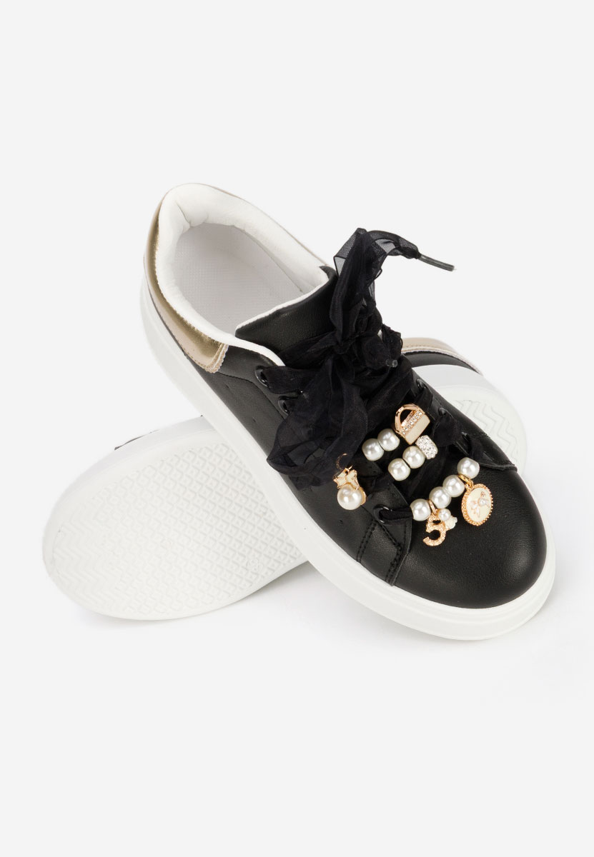 Czarne sneakersy na platformie Cellia