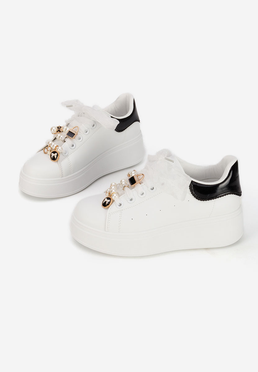 Białe sneakersy na platformie Cellia