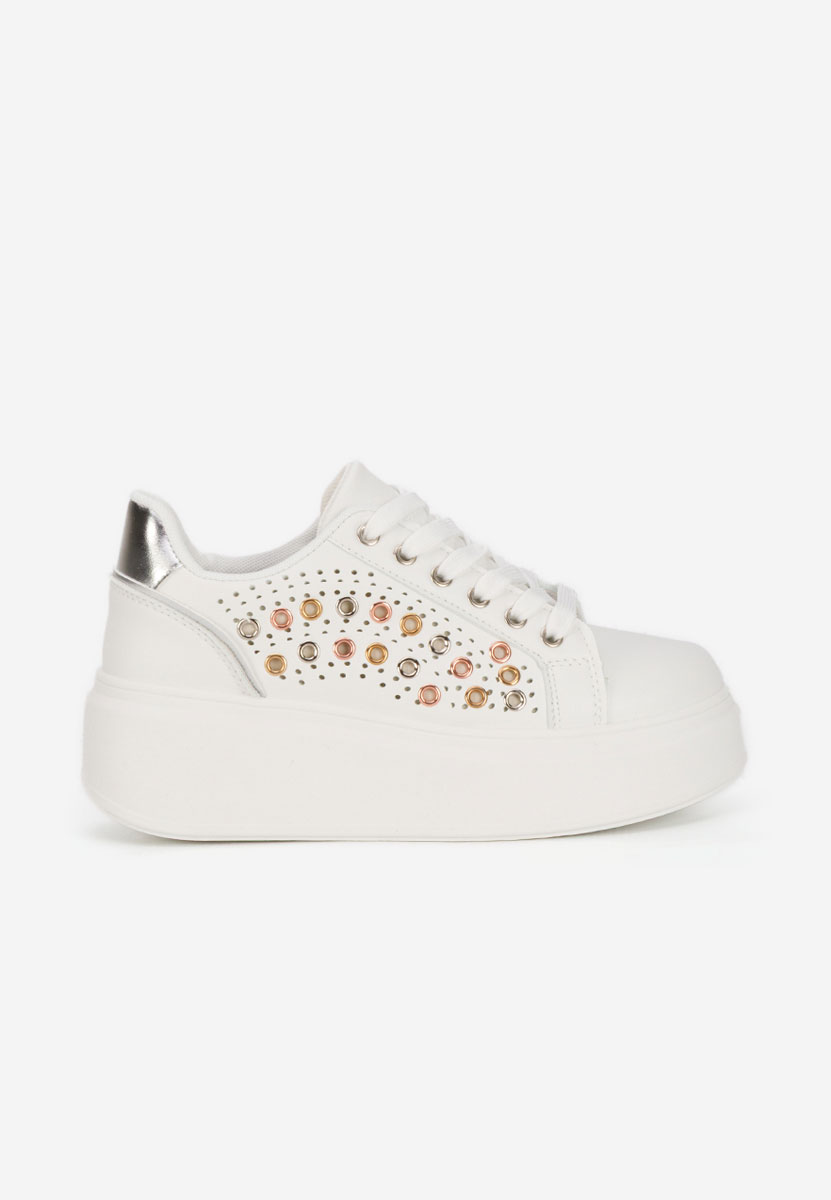Białe sneakersy na platformie Charolette