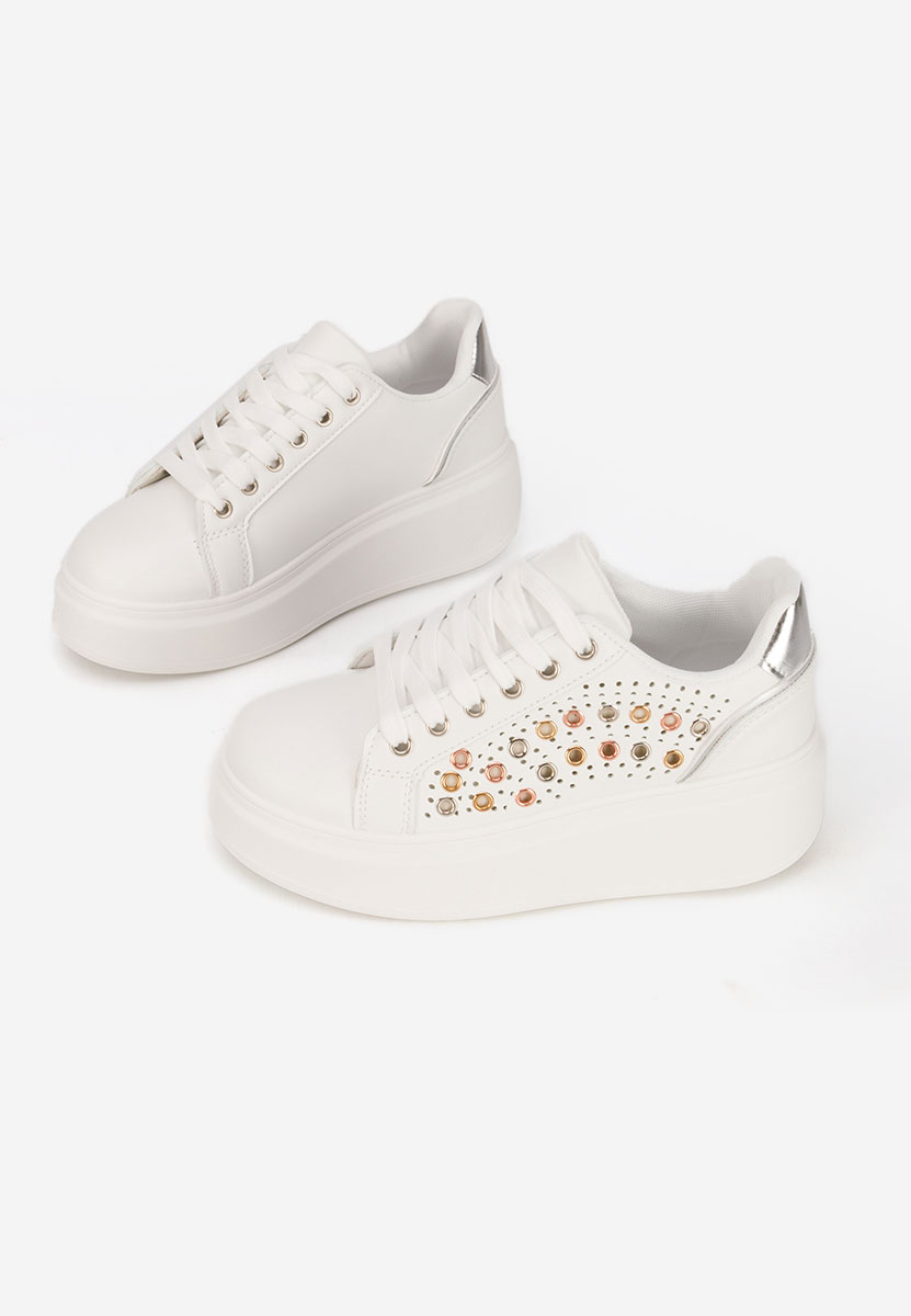 Białe sneakersy na platformie Charolette