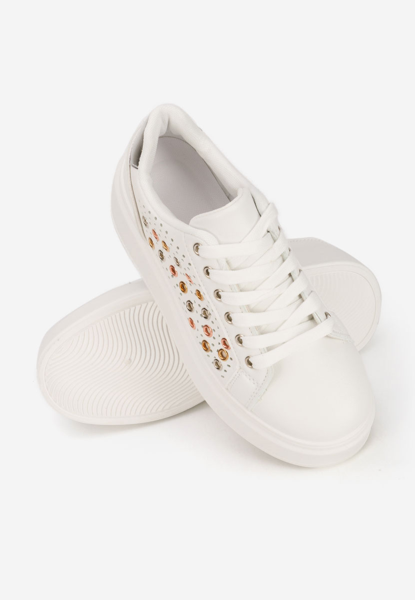 Białe sneakersy na platformie Charolette