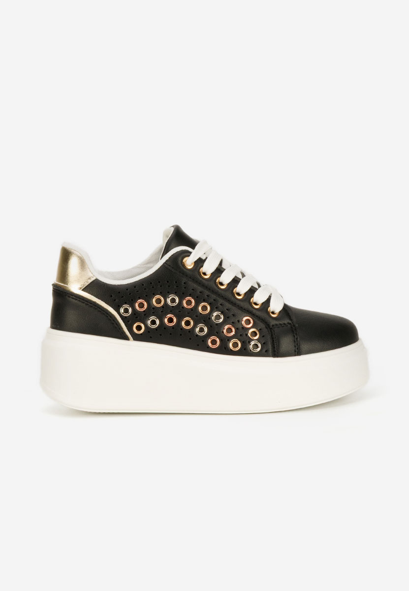 Czarne sneakersy na platformie Charolette