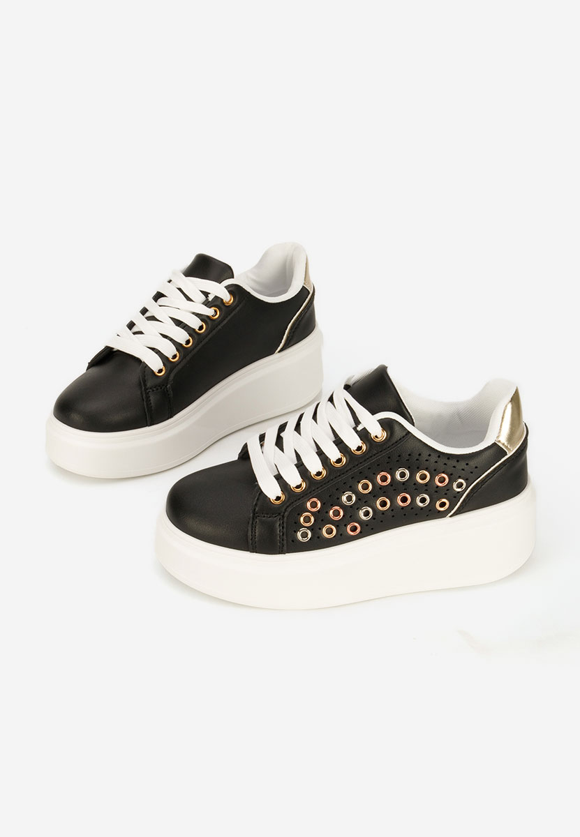 Czarne sneakersy na platformie Charolette