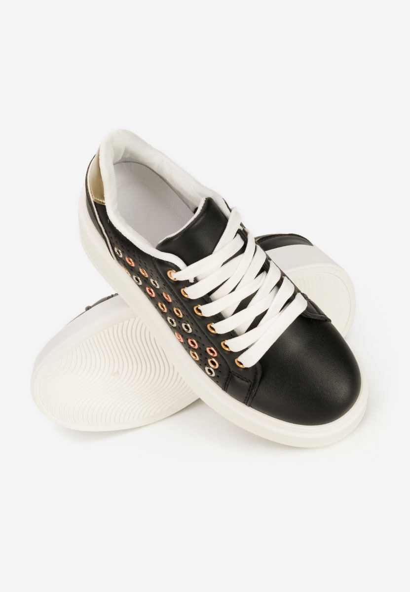 Czarne sneakersy na platformie Charolette