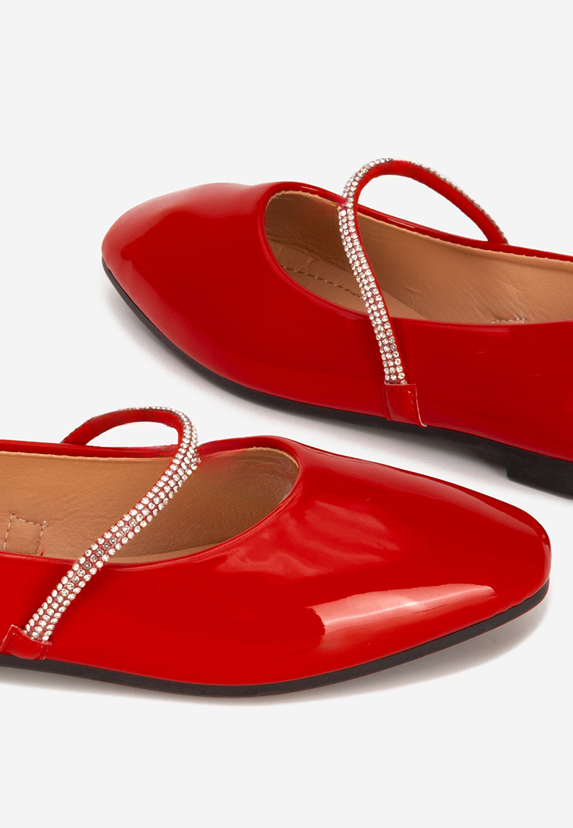 Czerwone baleriny z paskiem Elissea