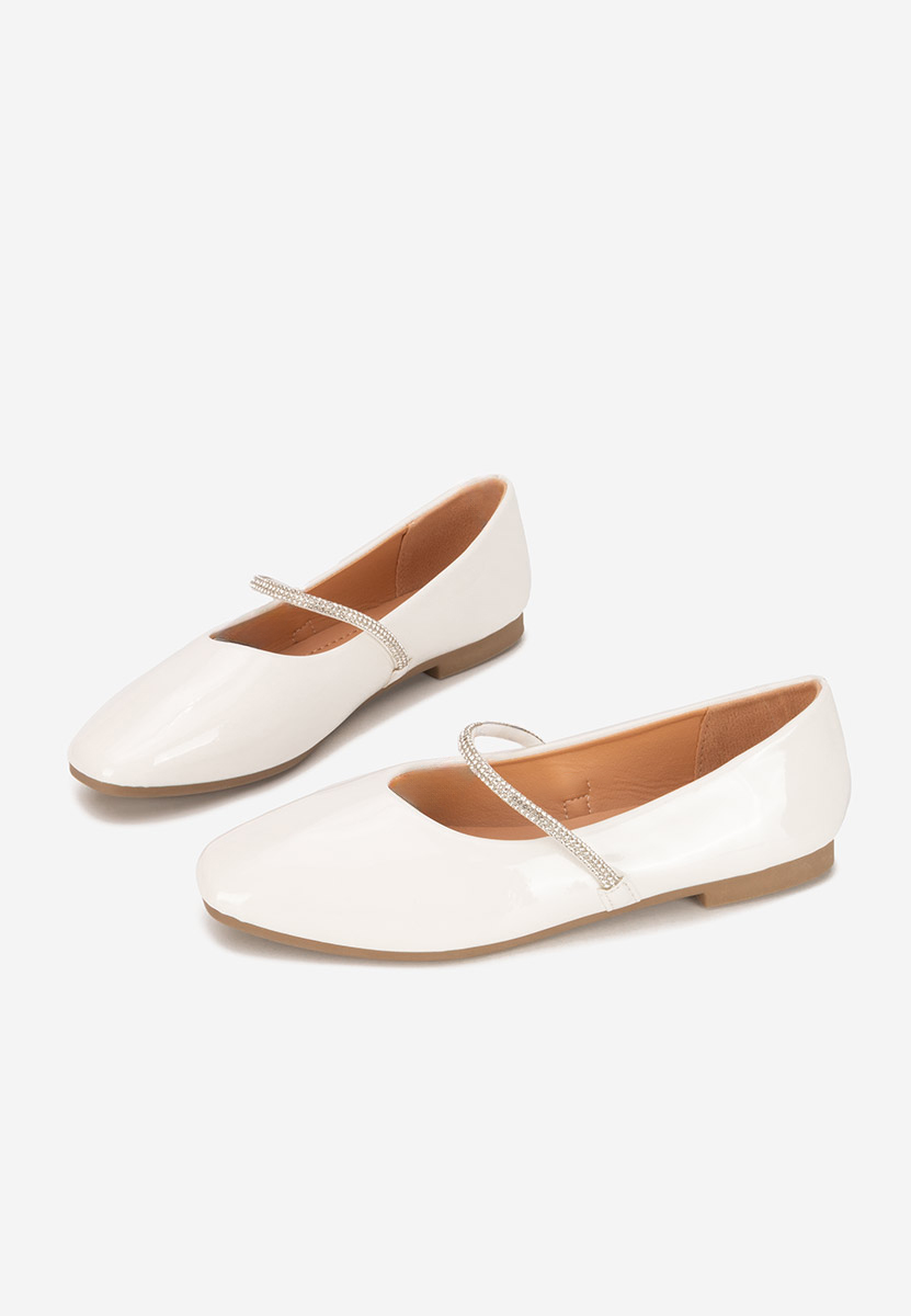 Białe baleriny z paskiem Elissea