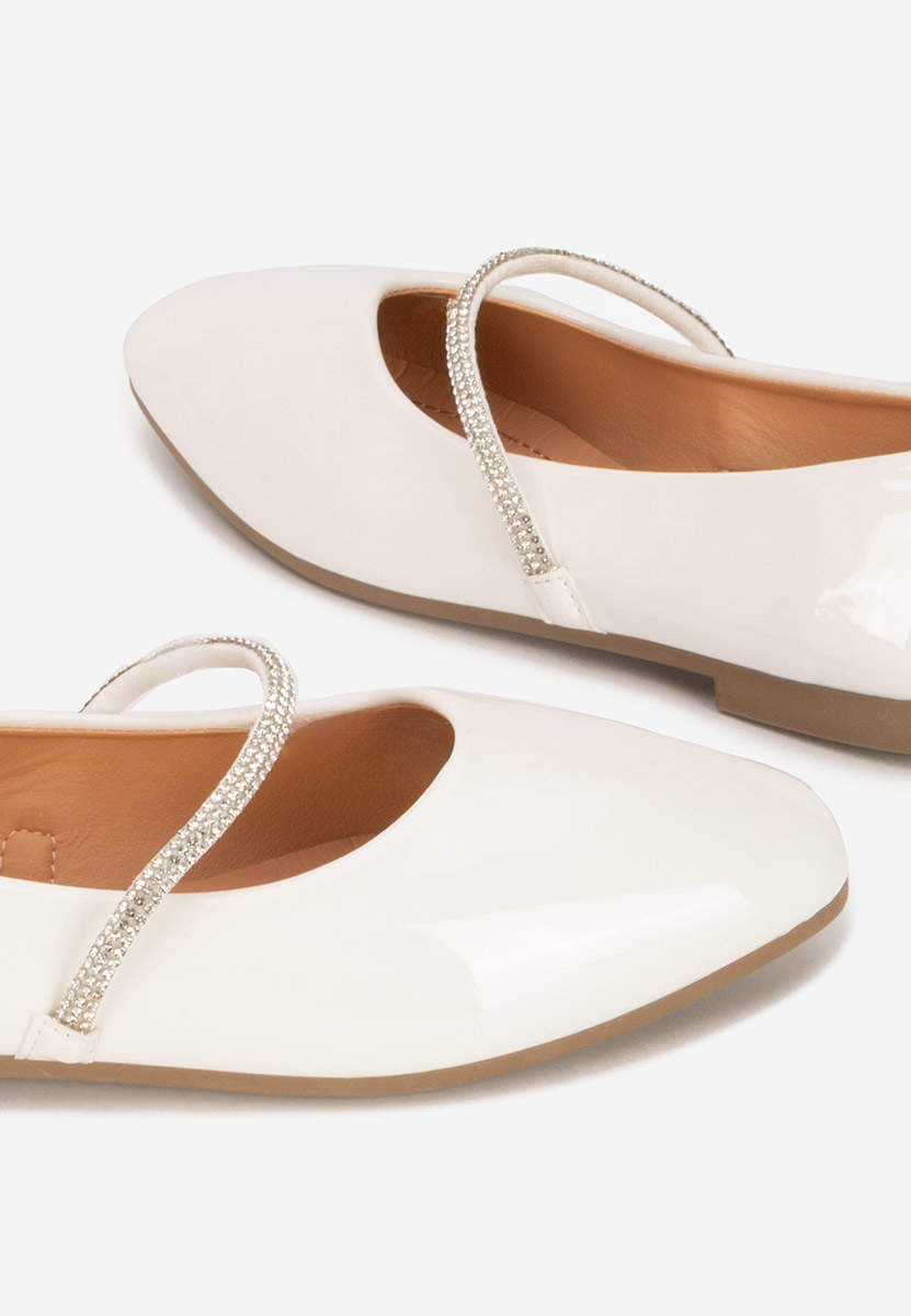 Białe baleriny z paskiem Elissea