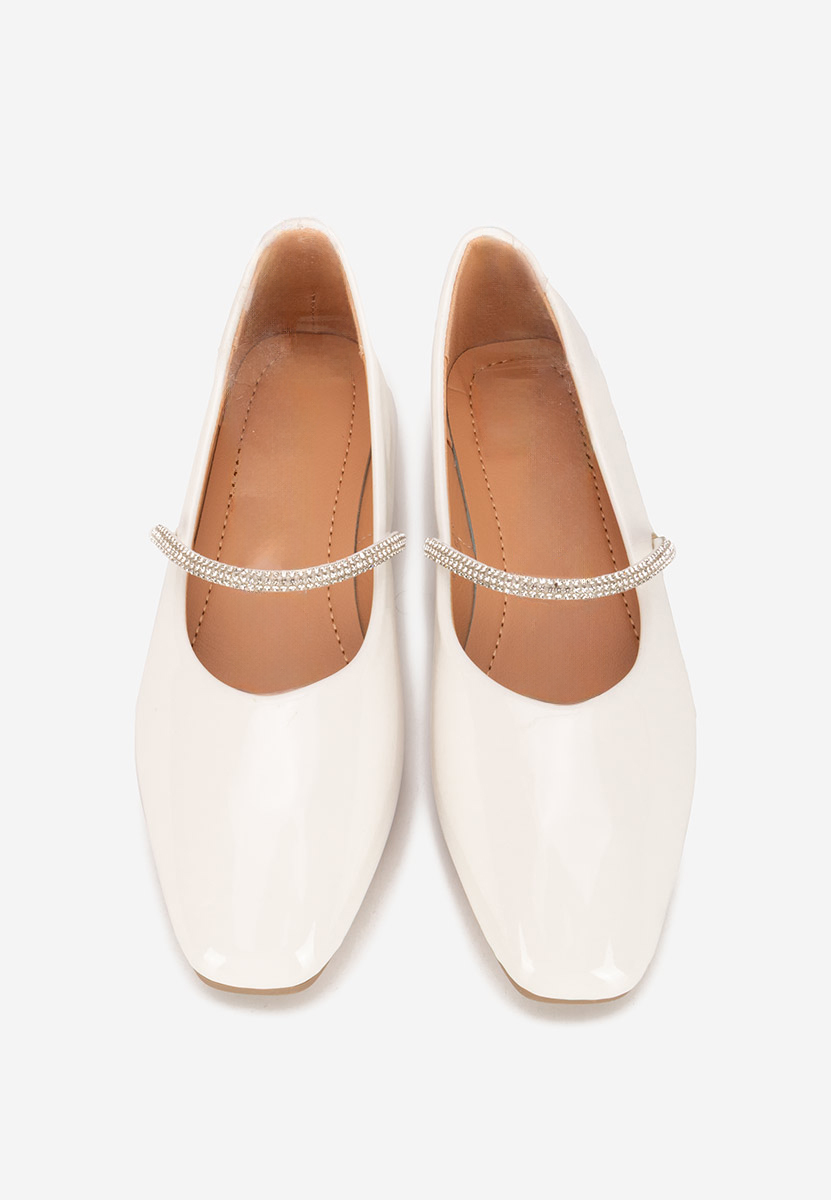 Białe baleriny z paskiem Elissea