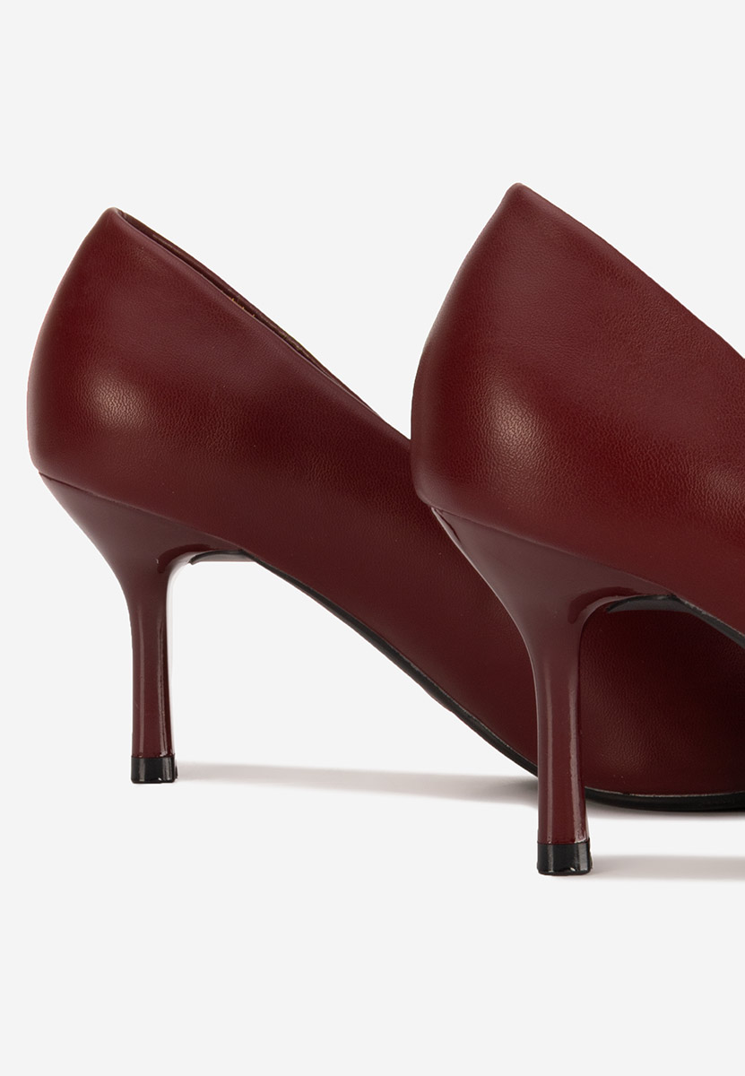 Bordowe czółenka na szpilce Cecinia