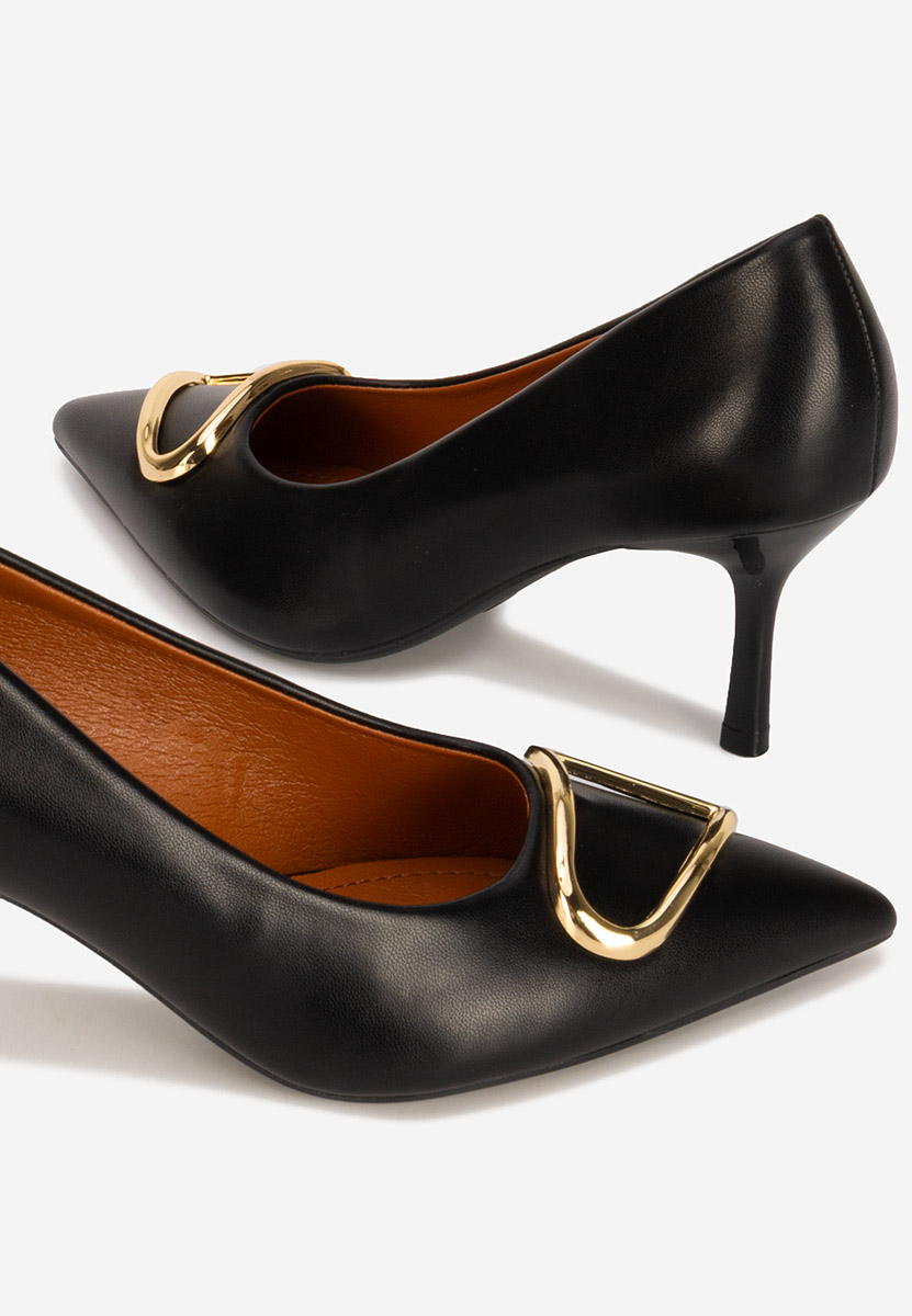 Czarne czółenka na szpilce Cecinia