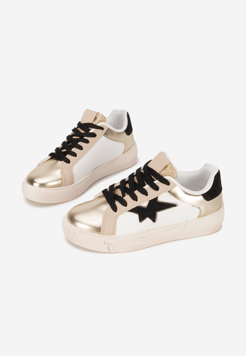 Złote sneakersy damskie Steliana