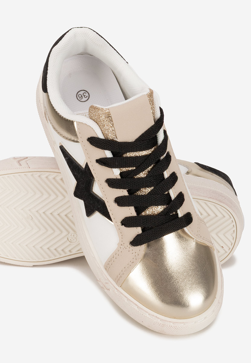 Złote sneakersy damskie Steliana