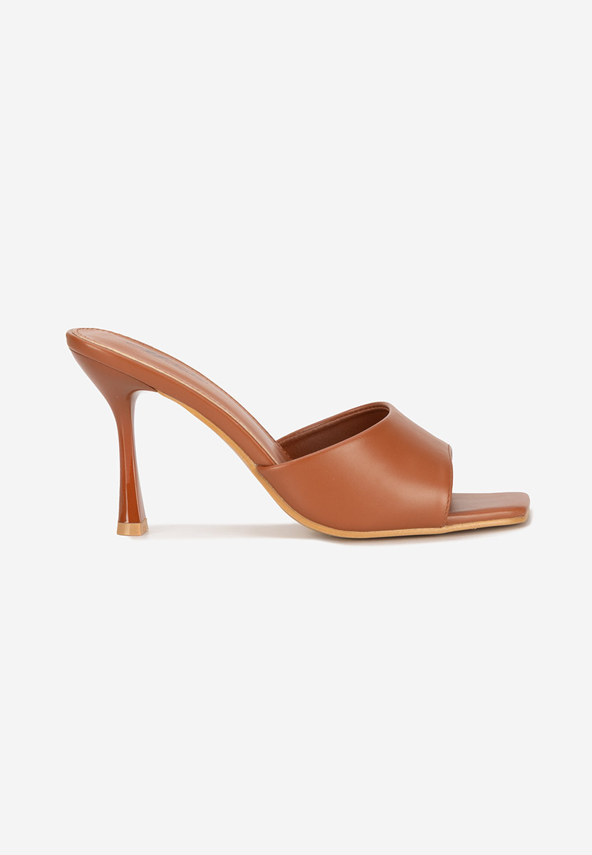 Camelowe klapki na obcasie Eliseia V2