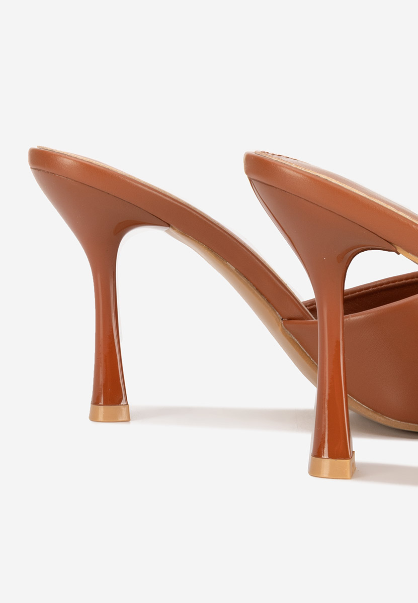 Camelowe klapki na obcasie Eliseia V2