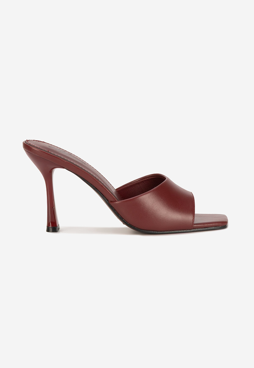 Bordowe klapki na obcasie Eliseia V2