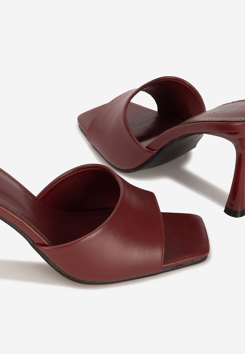 Bordowe klapki na obcasie Eliseia V2