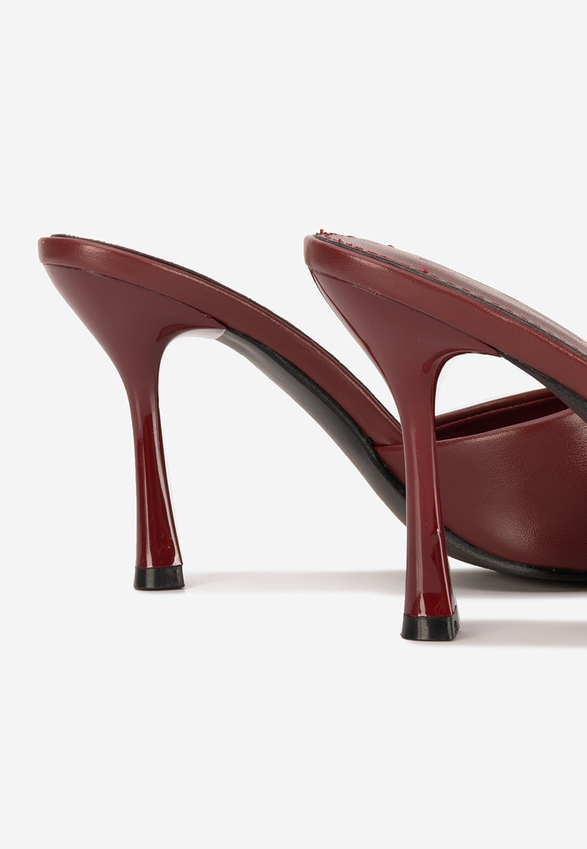 Bordowe klapki na obcasie Eliseia V2