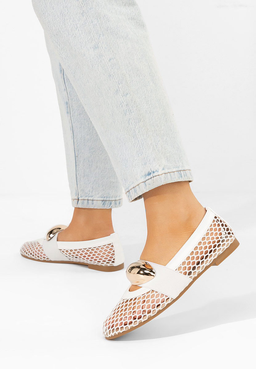Białe baleriny ażurowe Fabiama