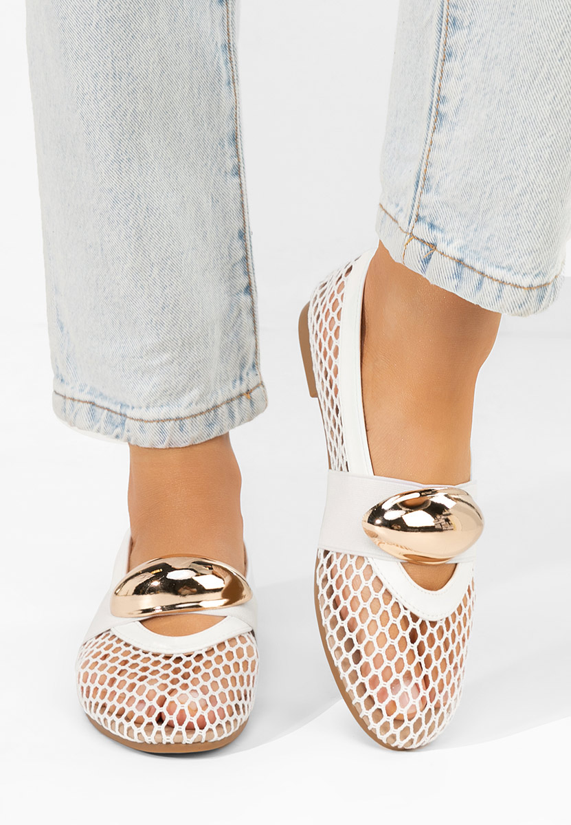 Białe baleriny ażurowe Fabiama