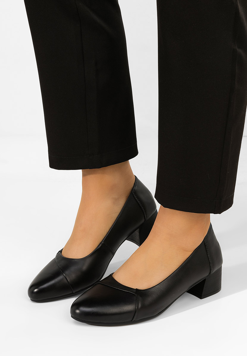 Czarne czółenka damskie skórzane Giulieta