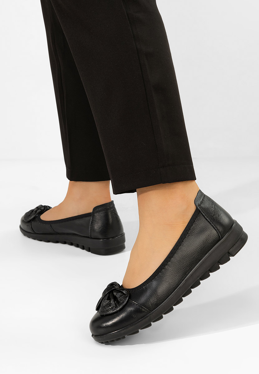 Czarne balerinki skórzane Giuliena