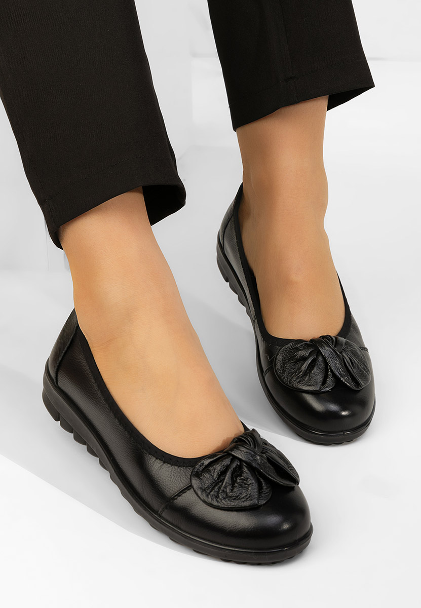 Czarne balerinki skórzane Giuliena