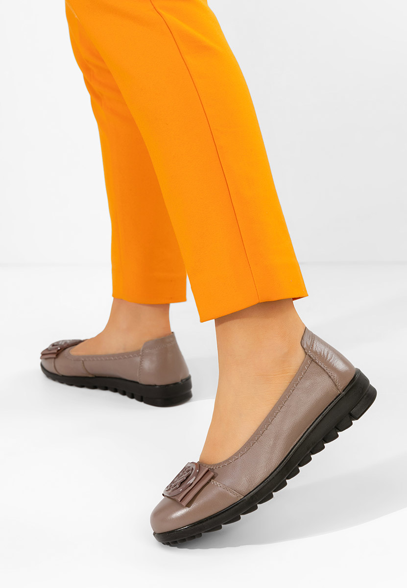Brązowe balerinki skórzane Demarisa V2