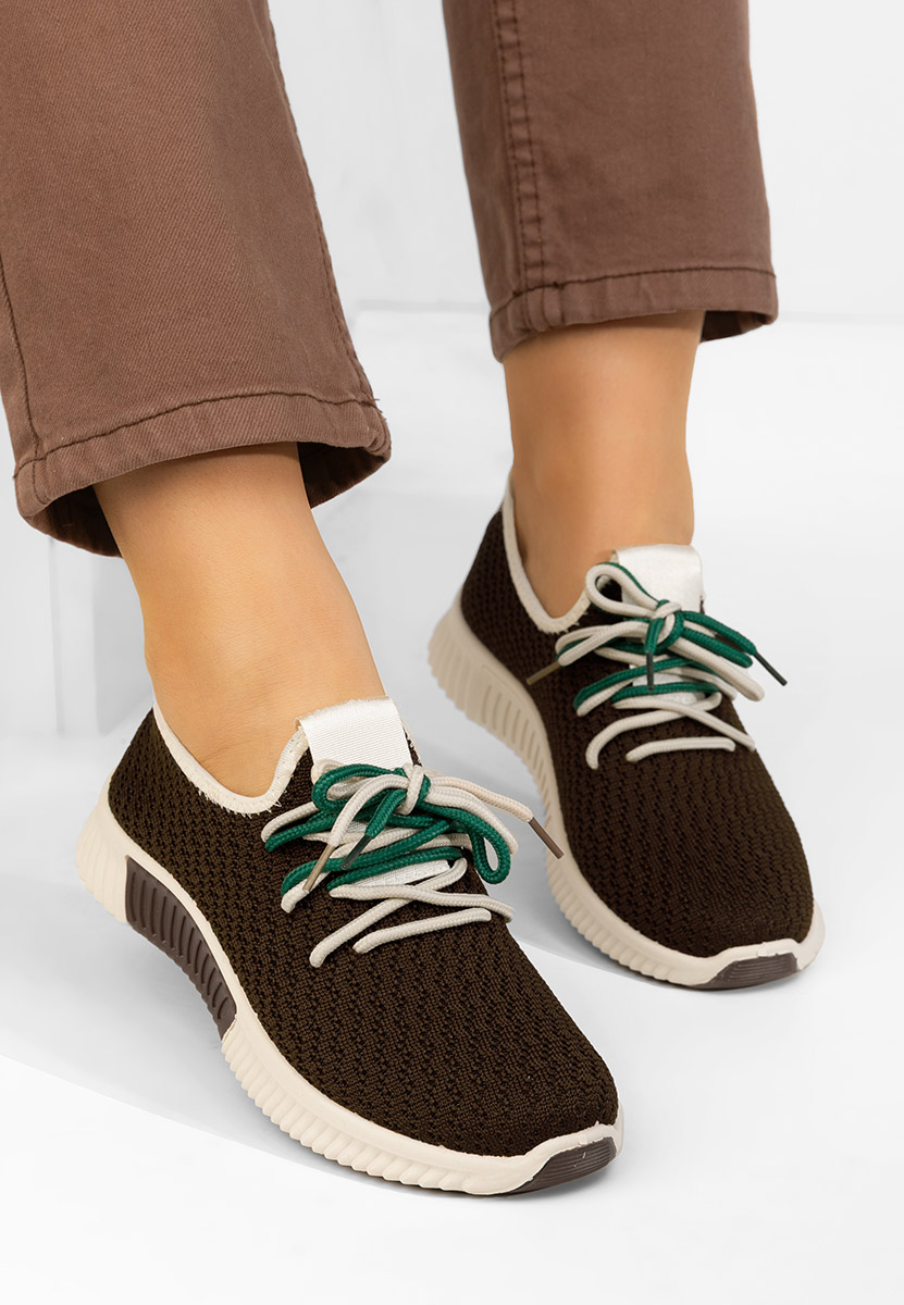 Brązowe sneakersy damskie Seronia