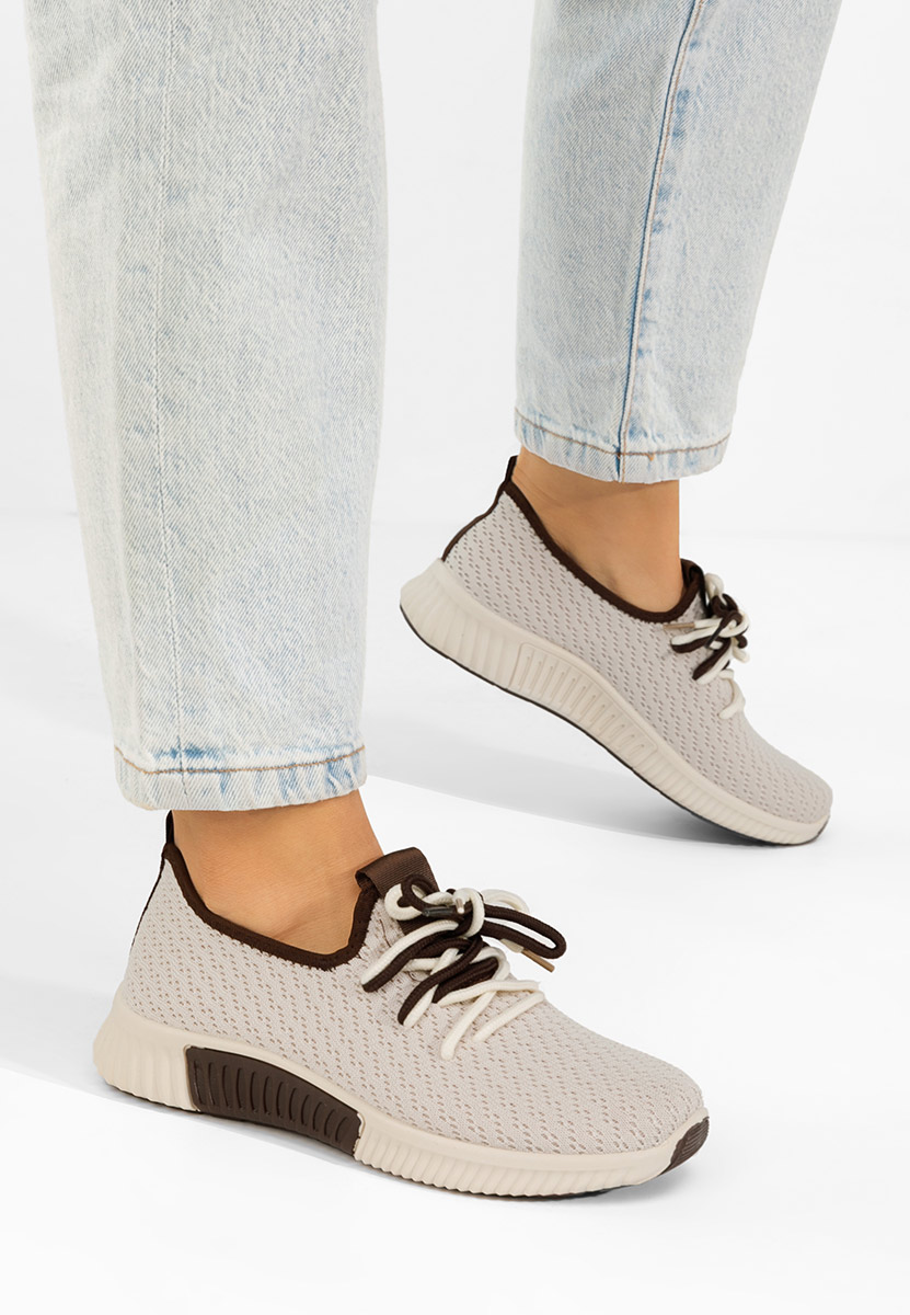 Beżowe sneakersy damskie Seronia